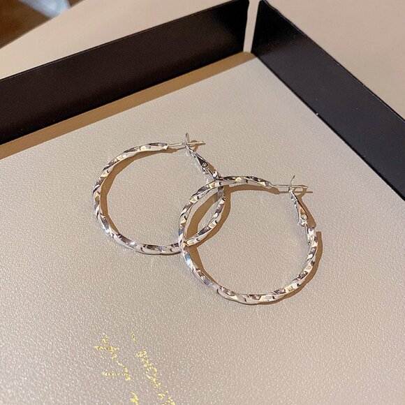 18K yellow gold plated hoop earrings - Picture 6 of 6